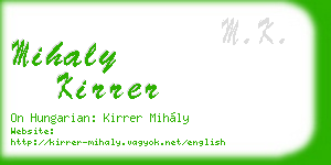 mihaly kirrer business card