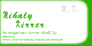mihaly kirrer business card
